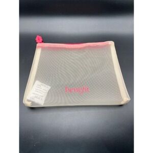 Benefit Cosmetics 2025 Mesh Pouch Cream Pink Makeup Bag New Sealed TOA417